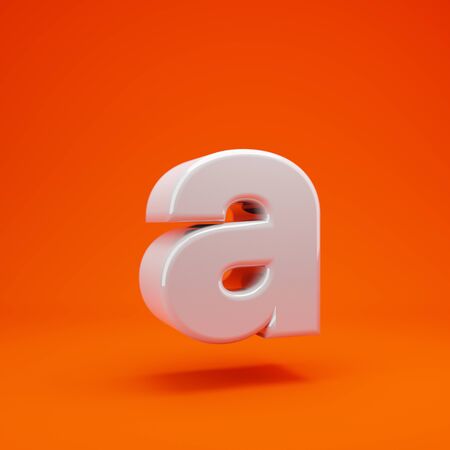 Home 138364669 whithe glossy 3d letter a lowercase on hot orange background best for anniversary birthday party